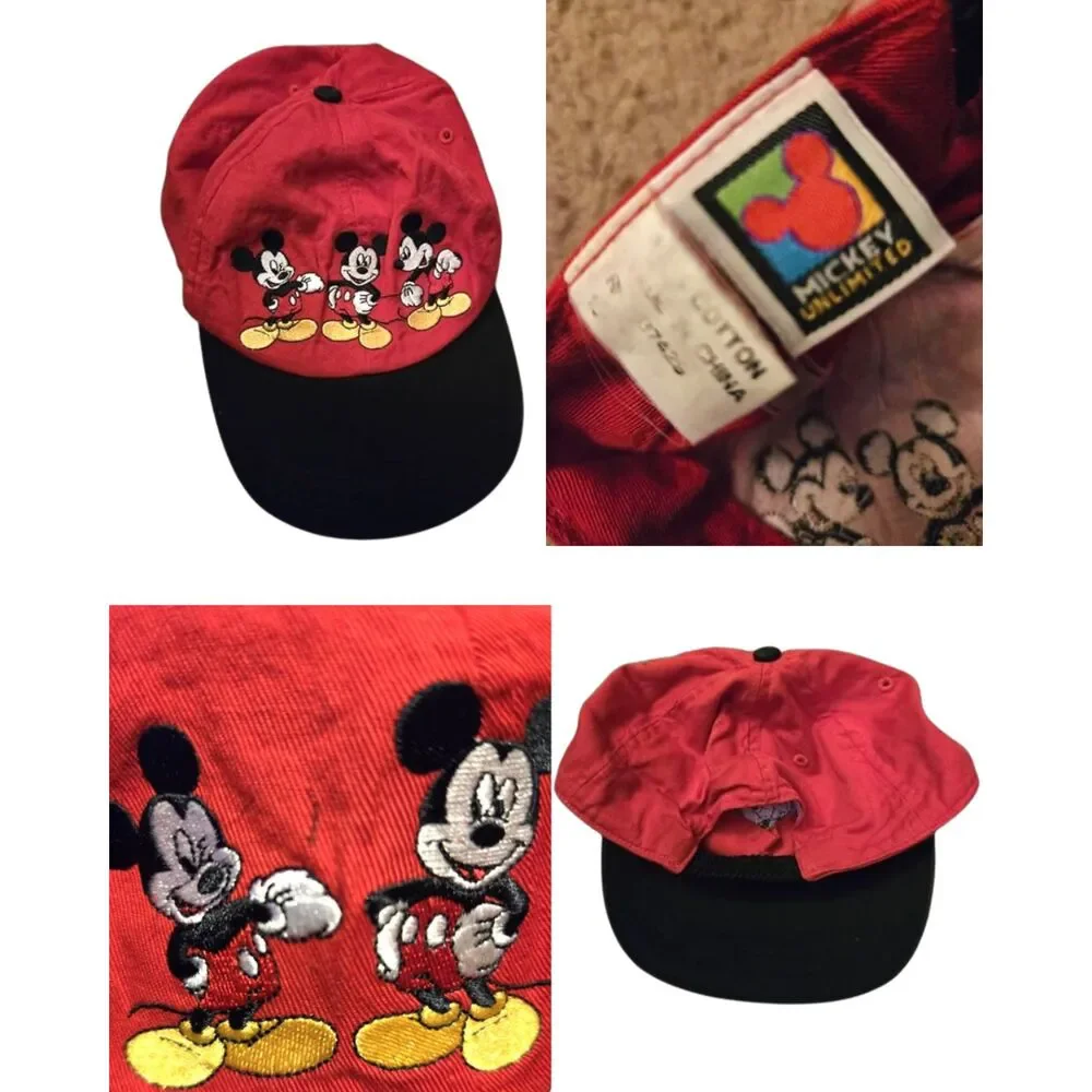 Vintage Mickey Mouse Hat Bundle (3) Disney Mickey Unlimited & Park Youth Cap